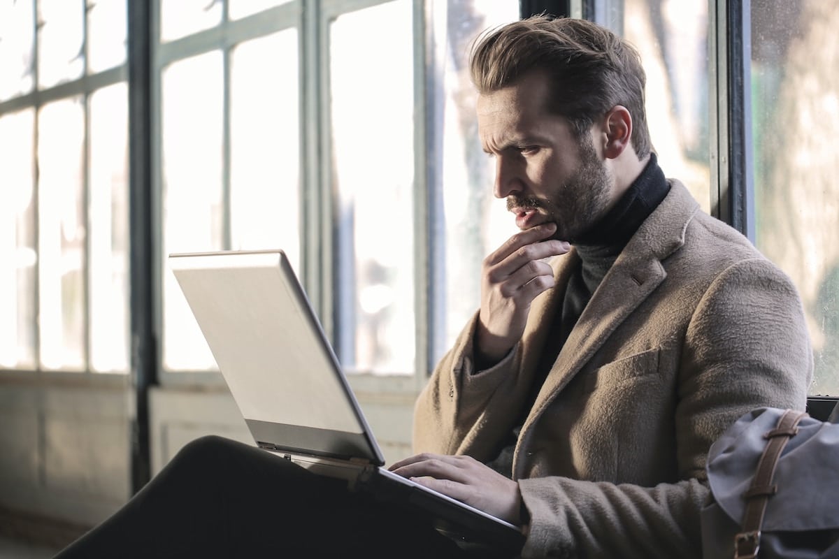 Exec looking at a laptop