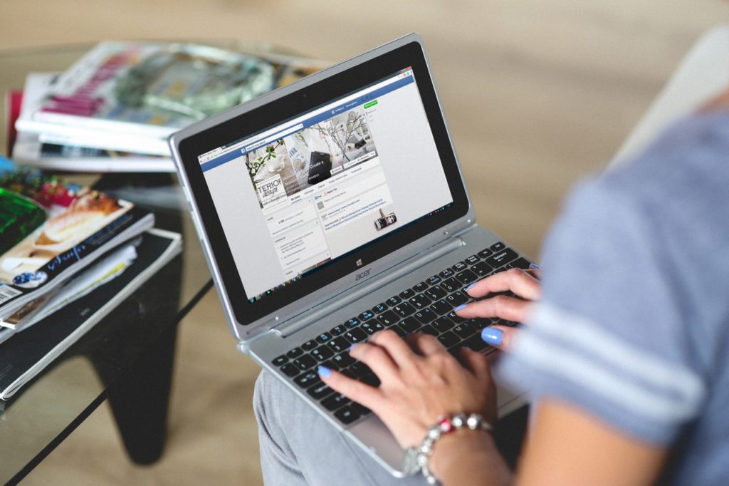 computer screen displaying a Facebook page