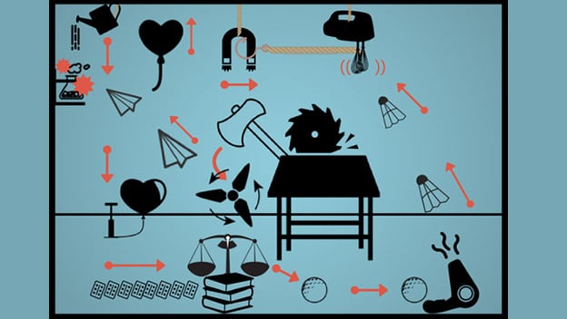 Rube Goldberg machine animated video production