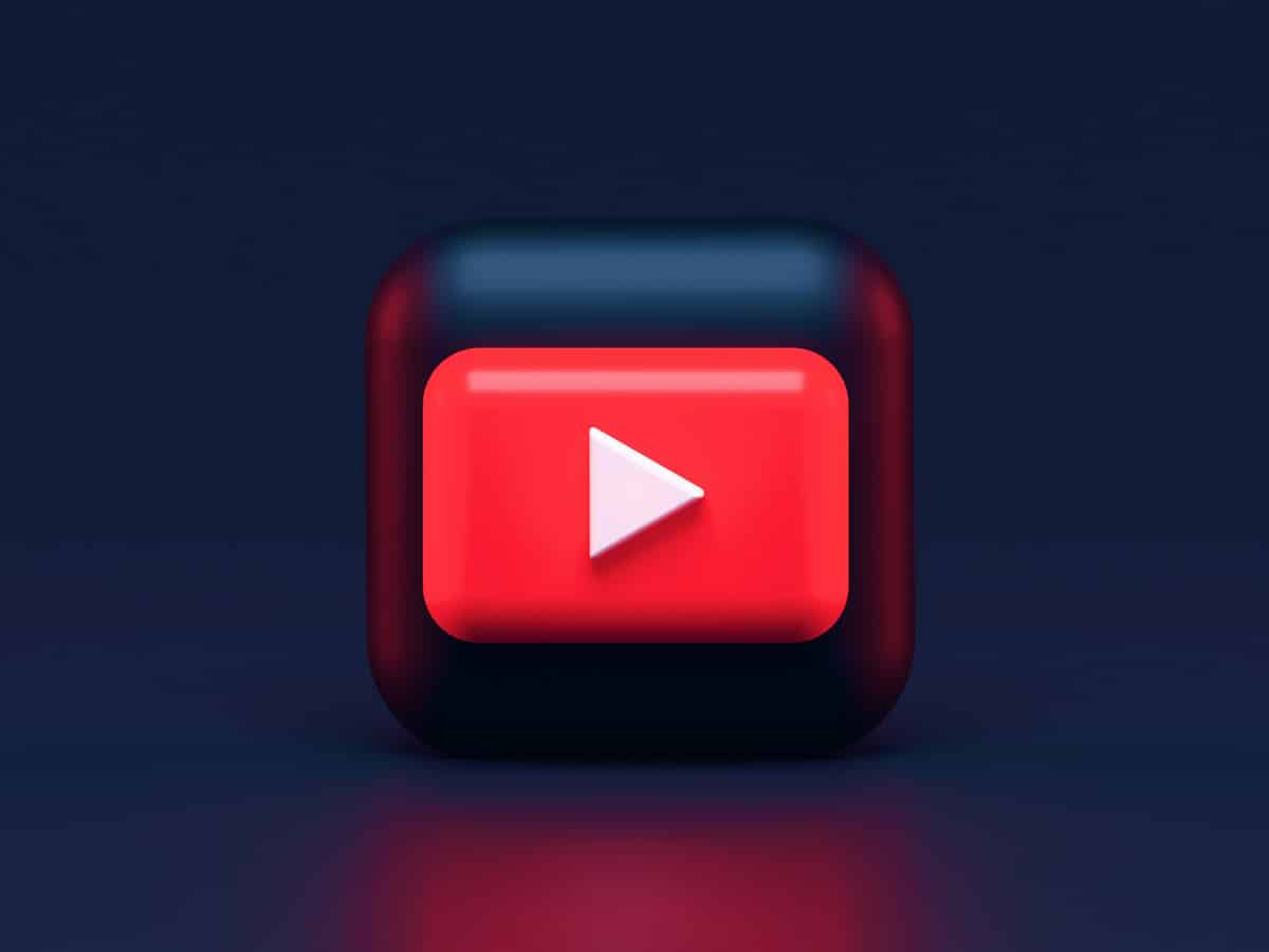 YouTube logo on 3d block