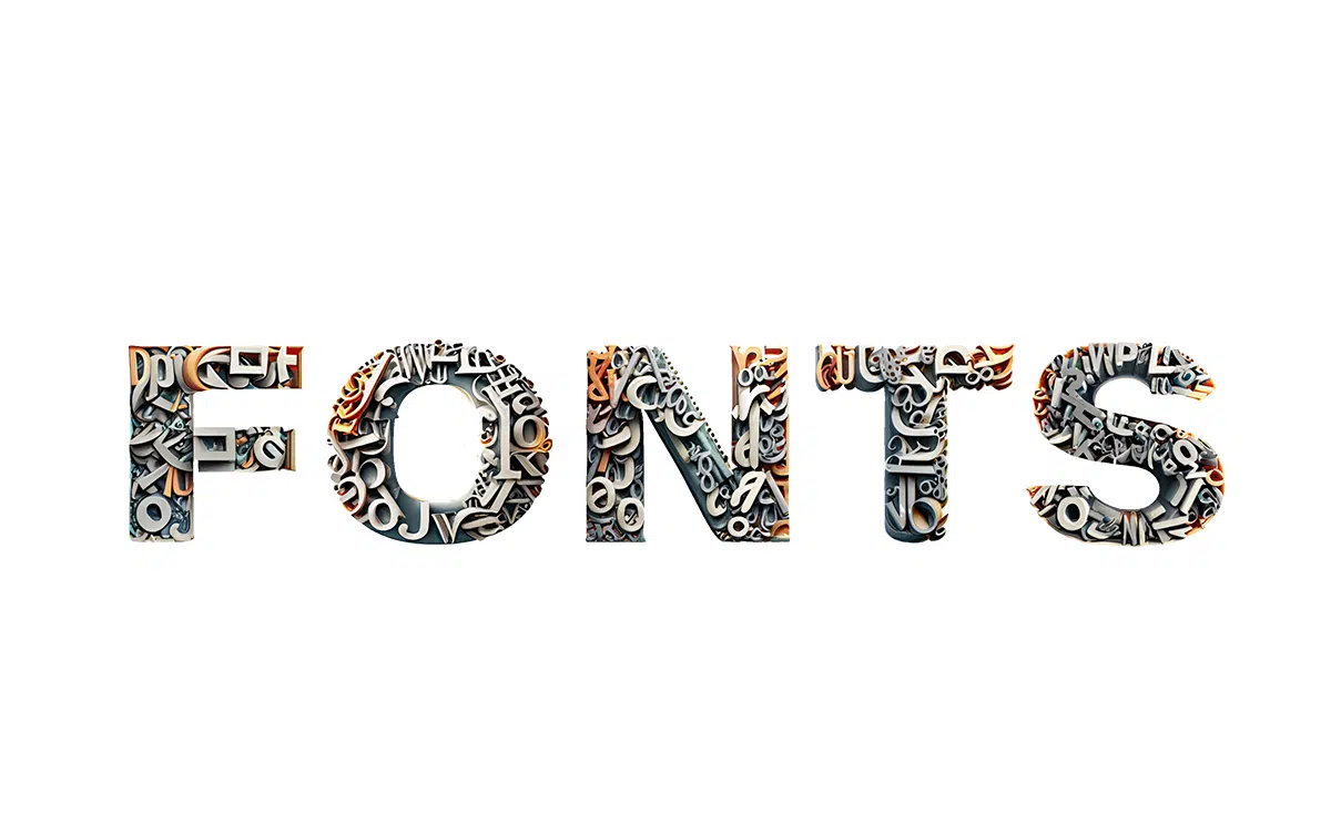 The word font made out of small fonts