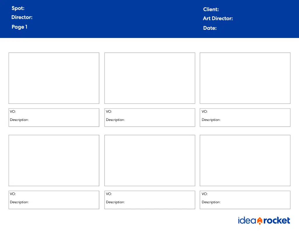 6 panel storyboard template